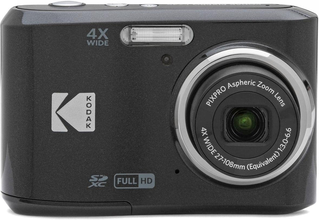 KODAK PIXPRO FZ45-BK 16MP Digital Camera 4X Optical Zoom 27mm Wide Angle 1080P Full HD Video 2.7" LCD Vlogging Camera, Bundle with Camera Case and 32GB SD Card, Kodak 1-Year Limited Warranty. (Black)