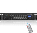 Sound Town 360W 6-Zone 70V/100V Commercial Power Amplifier with Bluetooth, Optical, Phantom Power, for Restaurants, Lounges, Bars, Pubs, Schools (STCA360-6Z)