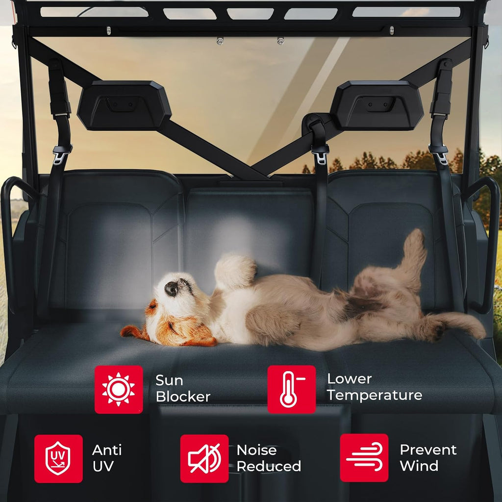 KEMIMOTO Hard Coated Tinted Rear Window, Pre-installed Back Windshield Compatible with Polaris Ranger XP 1000/Crew 2017-2026, Polaris Ranger 1000/Crew 2020-2026, Ranger XP 900/Crew 2013-2019
