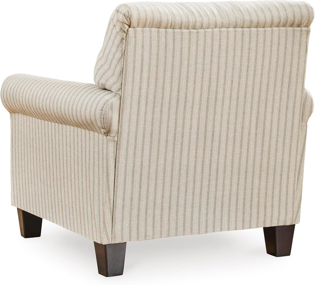 Signature Design by Ashley Valerani Classic Striped Upholstered Accent Chair, Beige