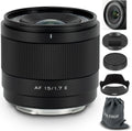VILTROX 15mm F1.7 E-Mount Lens for Sony, APS-C Ultra Wide Angle Autofocus Lens for Sony E-Mount Cameras FX30 ZV-E10 ZV-E10II A6700 A6600 A6500 A6400 A6300 A6100