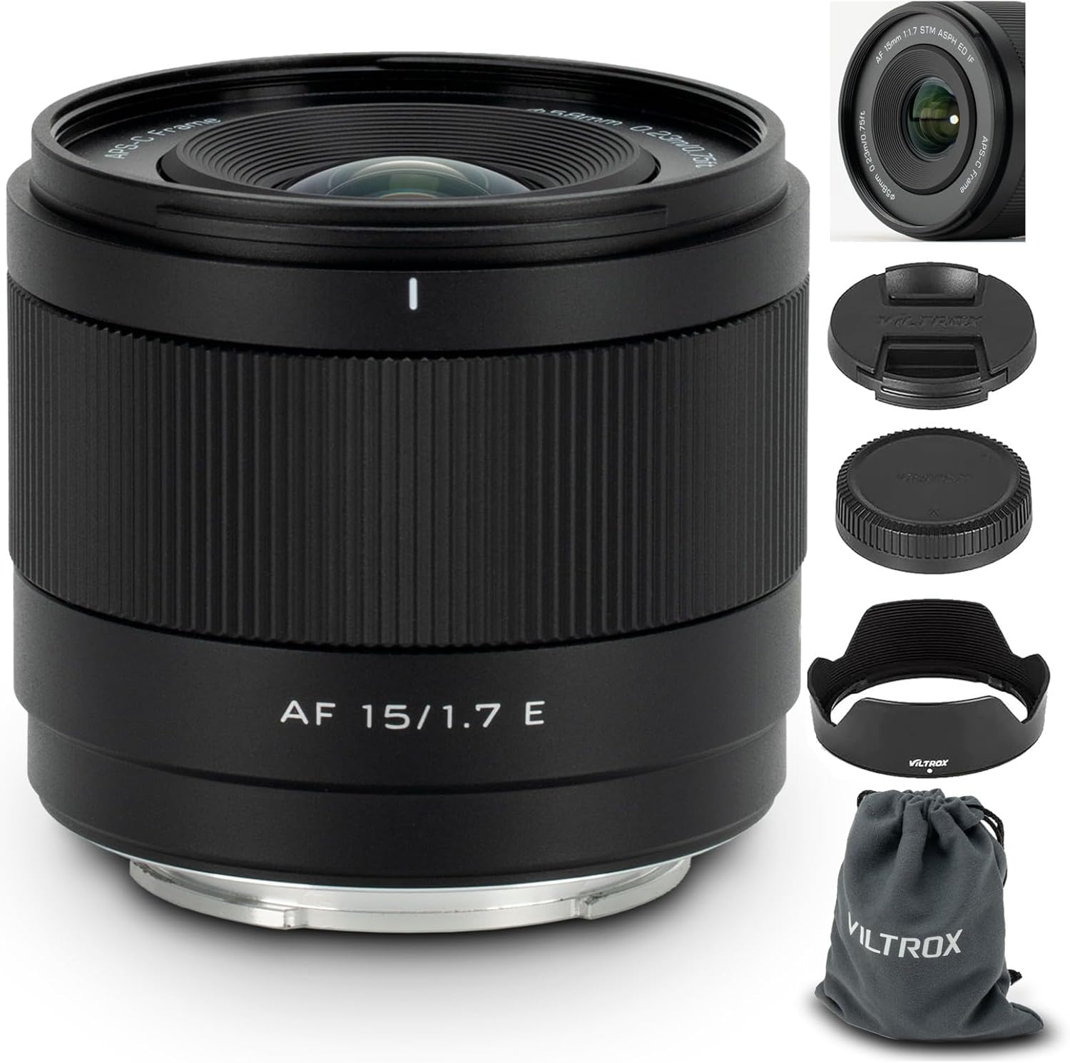 VILTROX 15mm F1.7 E-Mount Lens for Sony, APS-C Ultra Wide Angle Autofocus Lens for Sony E-Mount Cameras FX30 ZV-E10 ZV-E10II A6700 A6600 A6500 A6400 A6300 A6100