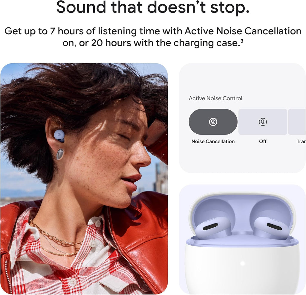 Google Pixel Buds 2a - Wireless Bluetooth Earbuds with Active Noise Cancellation and Transparency Mode - Lightweight, Comfortable Fit - 20-Hour Battery - Water Resistant - Built for Gemini - Hazel
