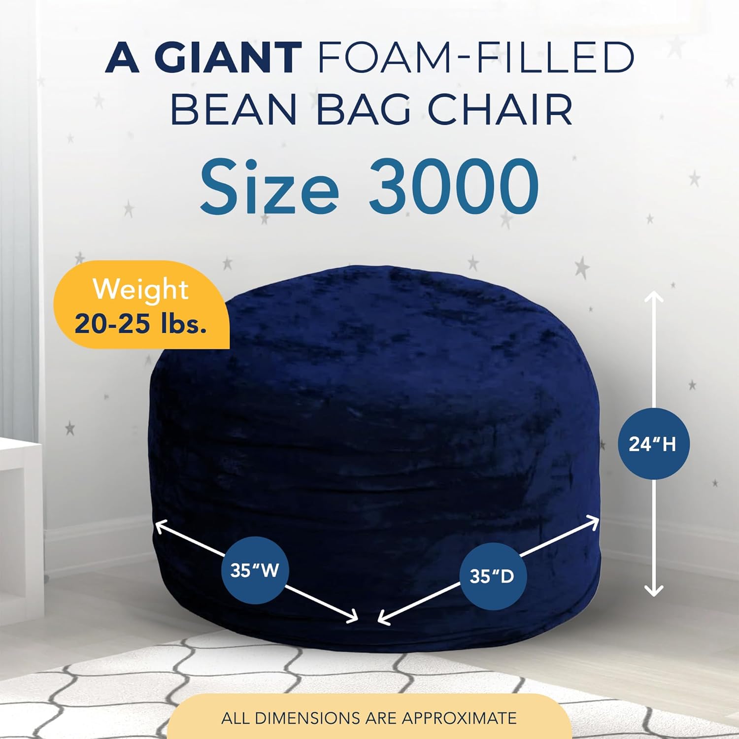 Medium Kids Bean Bag Chair: Ultimate Sack 3000 (3 ft.)