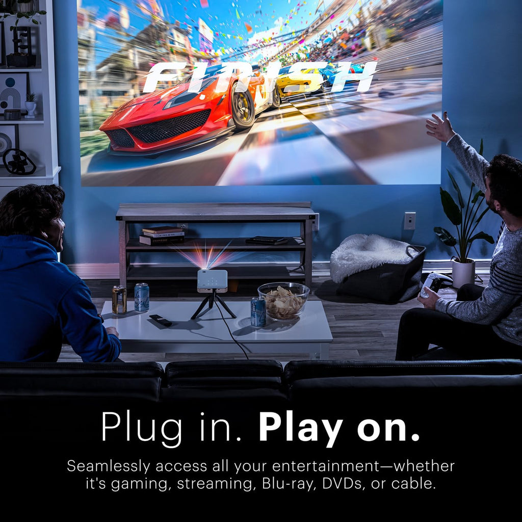 KODAK Luma 500 Mini Projector - 150 ANSI Lumens - Outdoor Movie & TV Projector for Backyard & Camping - Compatible with Google TV & Chromecast Display, Netflix-Certified - 2-Hour Eco-Mode Battery