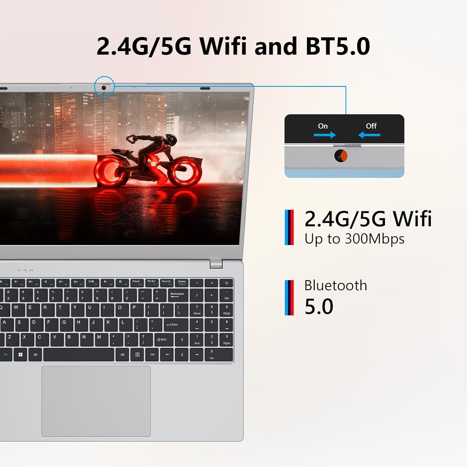 Coolby Laptop Computer, 15.6 inch Laptop with 1080P FHD IPS Display, 16GB RAM/512GB SSD, 6500Y Processor Notebook PC, Support 2.4G/5G Hz WiFi, BT