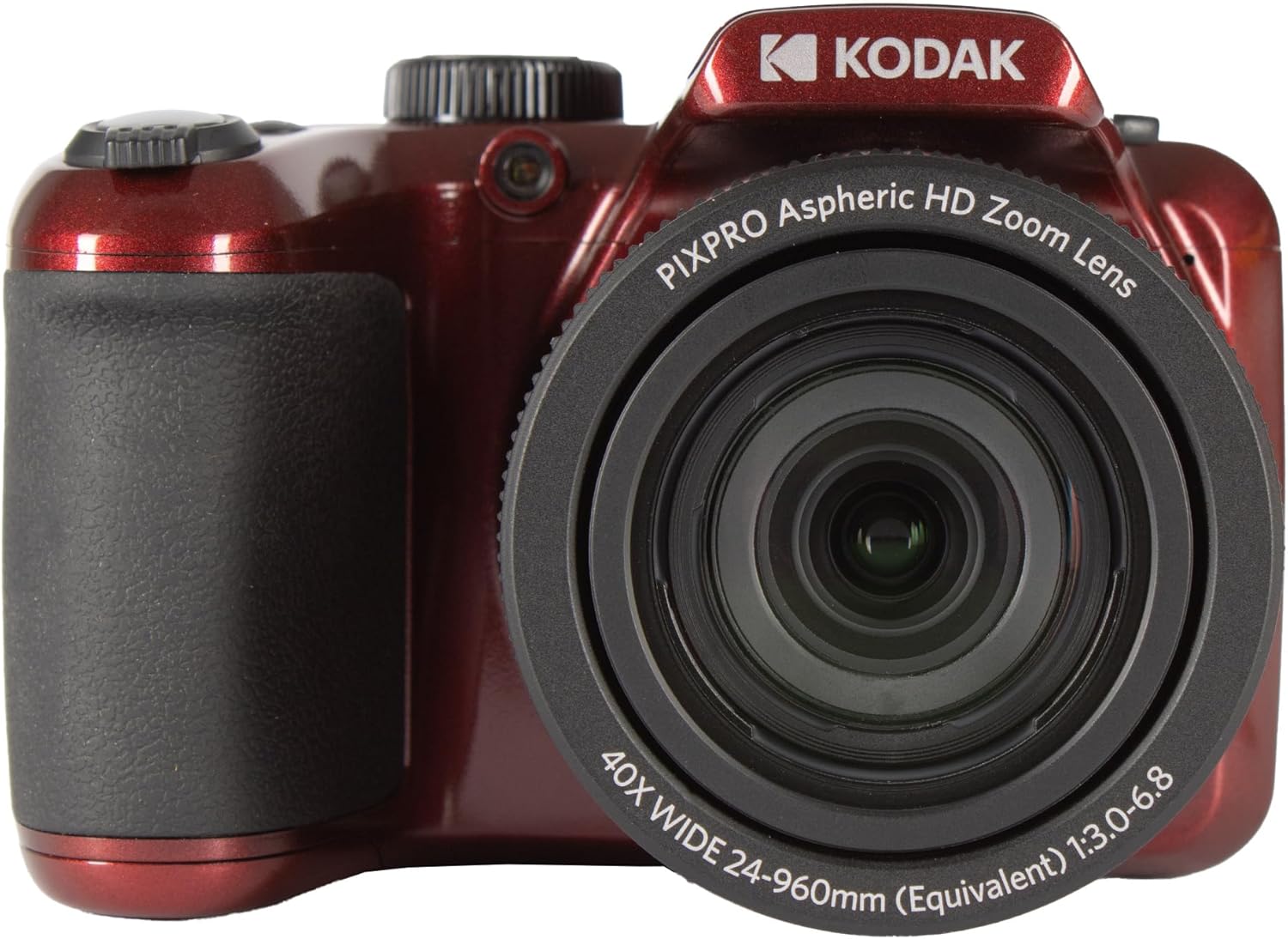 Kodak PIXPRO AZ405 Digital Camera (Red) | 20MP Sensor, 40x Optical Zoom, 24mm Wide-Angle Lens & Optical Image Stabilization | Great for Travel & Everyday Photos (AZ405RD) + 32GB Card + Bag + Cloth