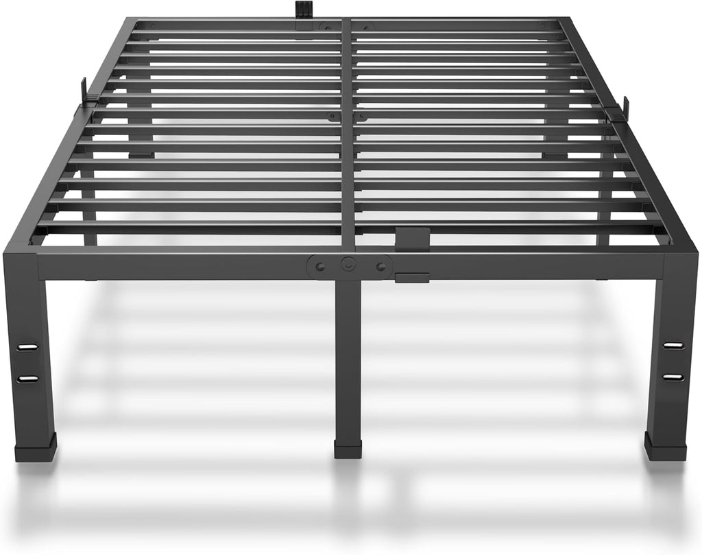 Superay 18 Inches Bed Frame Queen Size, Heavy Duty Metal Platform Bed Frame No Box Spring Needed, Easy Assembly, Noise Free Bedframes with Mattress Slide Stopper