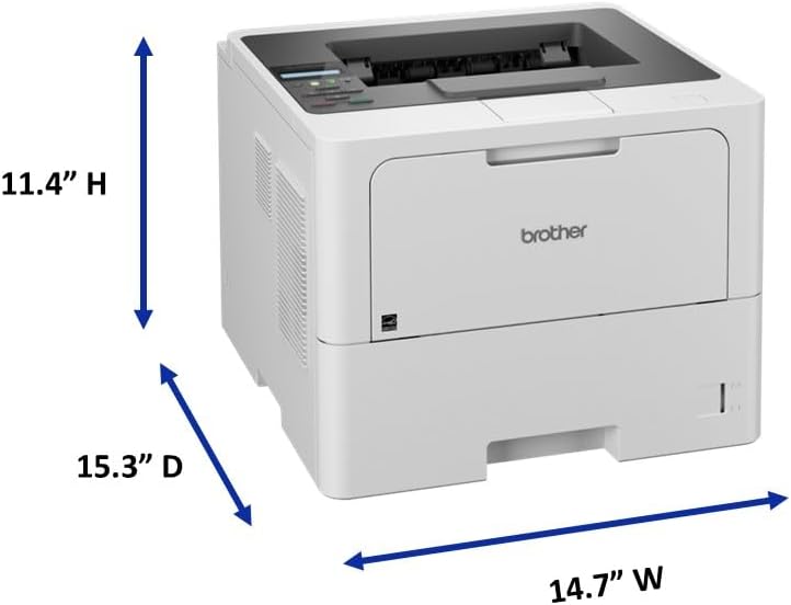 Brother Professional Laser Printer with High-Speed 50 ppm Output, Advanced Security Features, and Wireless Networking for Business, Monochrome Printing with Duplex Capability (HL-6210DW)