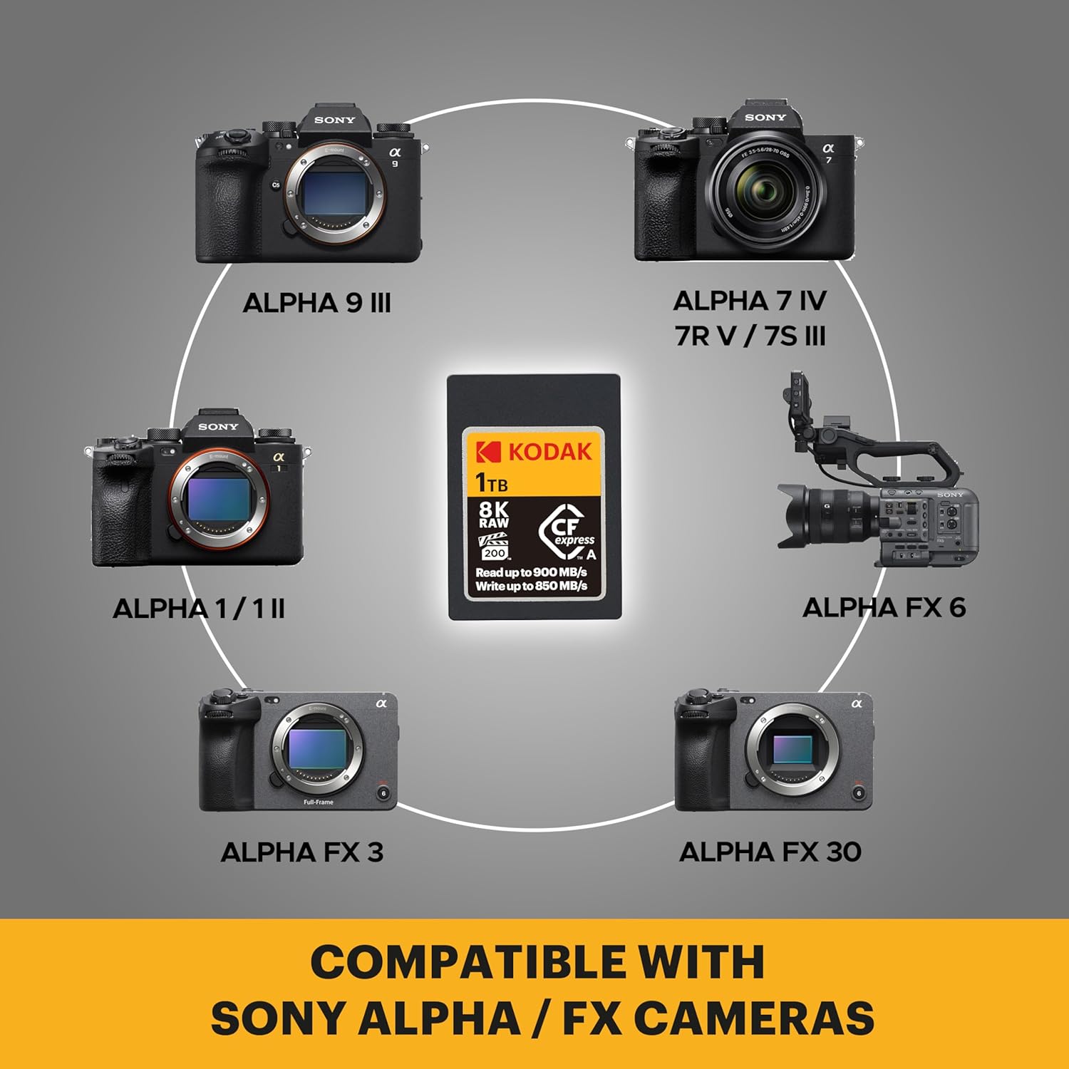 Kodak CFexpress Card Type A 480GB - High Performance 1700MBps Read Speed - Professional Grade Card, Compatible 8K/4K Video and Cameras