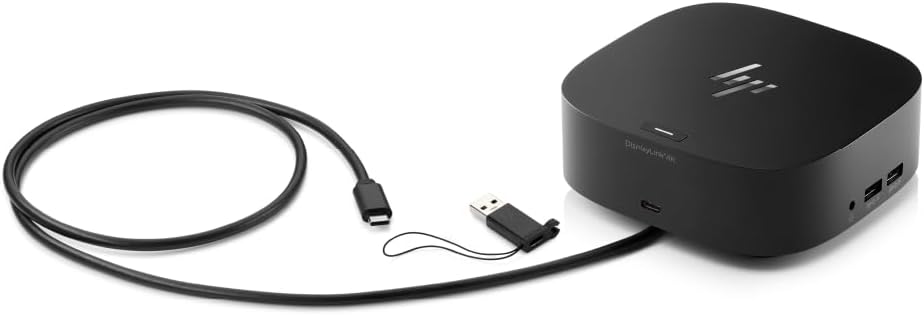 HP USB-C Dock G5-11-in-1 Adapter for Both USB-C and Thunderbolt-Enabled Laptops, PCs, & Notebooks - for Charging, Networking, or Data Transfers - Great for Secure & Remote Management,Black