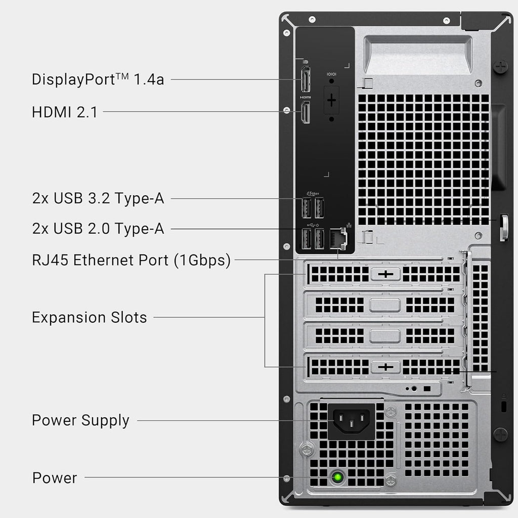 Dell 2025 ECT1250 Business Desktop - Intel Ultra 5-225, (10 Core Processor 10 Threads), 16GB DDR5 Memory, 512GB PCIe SSD, Ultra-Quiet Design, Dual 4K Monitor Support, Keyboard and Mouse, Windows 11