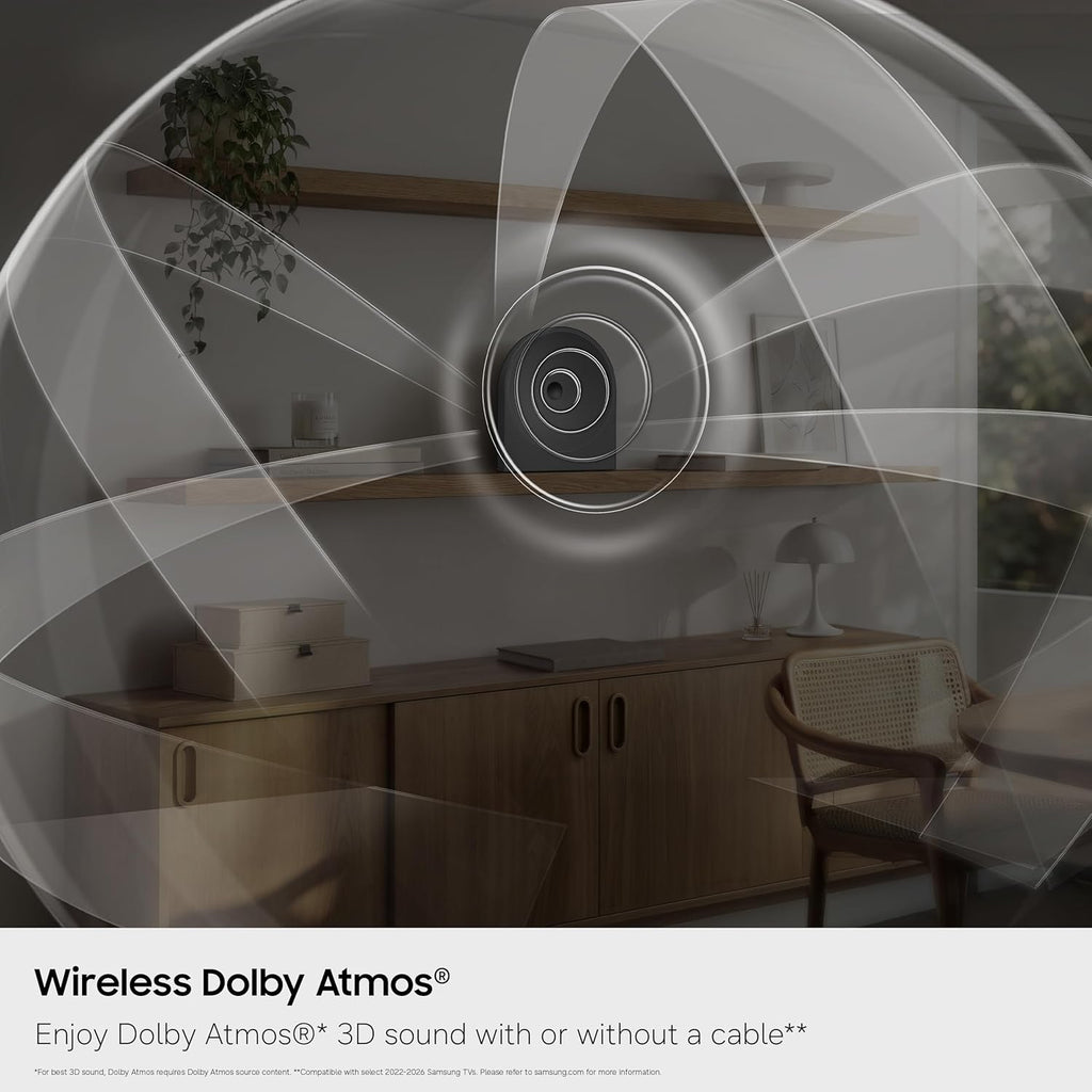 Samsung HW-LS50H Music Studio 5 Wireless Smart Speaker, Wi-Fi & Bluetooth Connectivity, Wireless Dolby Atmos, Q-Symphony, Smart Integration, Adaptive Sound, Alexa Built-in (2026 Model)