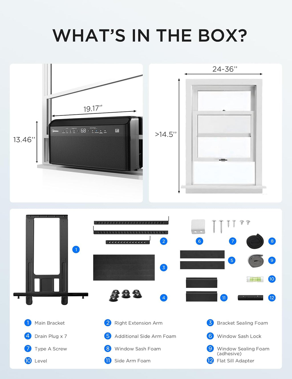 JET BLACK LIMITED EDITION Midea U Shaped Window Air Conditioner for Bedroom – 6000 BTU, Smart Control, Inverter Technology – Room Darkening Side Vents – Ultra Quiet Innovative Window-Friendly Design