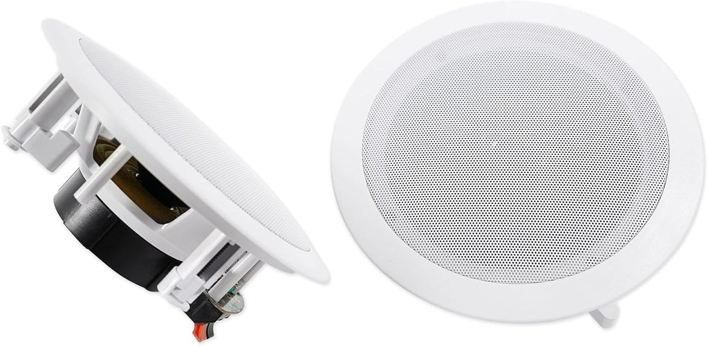 Rockville HC655 6.5 in 500 Watt 2-Way in-Ceiling Home Theater Speakers 8 Ohm, Aim-able Swivel Tweeter, Paintable Grills, Clear Audio, for Home Theater and Multi-Room Audio, 5-Pairs