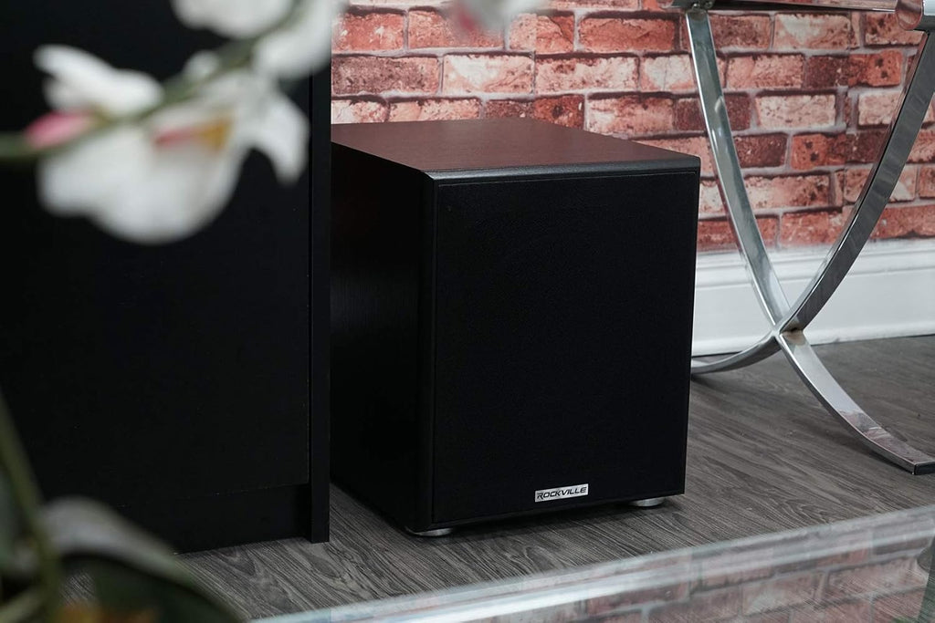 Rockville Rock Shaker 10 Black 600W Powered Subwoofer, Class-D Amp, Adjustable Crossover, MDF Enclosure, for Home Theater and Studio