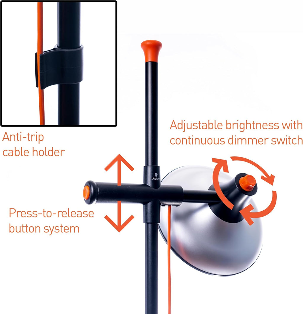 Daylight Artist Studio Lamp 2-6,000 Lux LED with 95+ CRI, 24cm Wide Shade