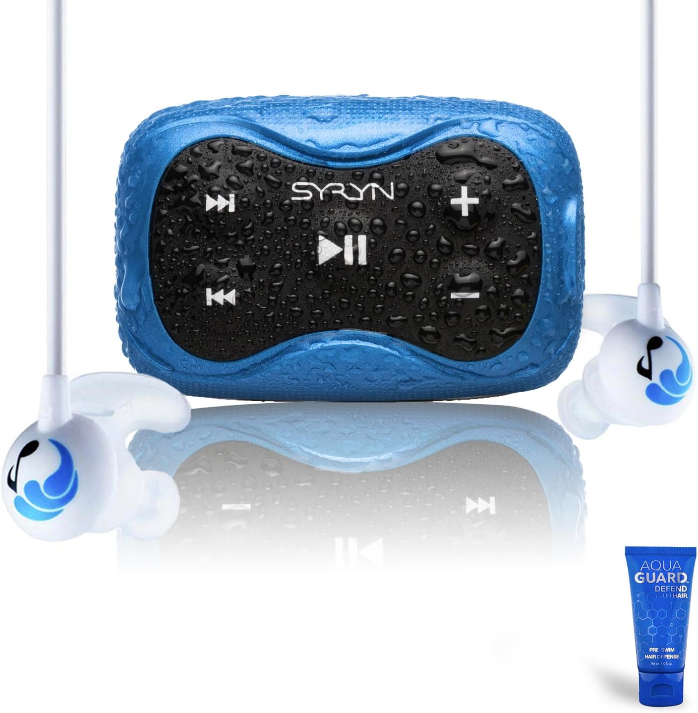 100% Waterproof SYRYN 2 Swimbuds Sport Bundle for Swimming with Music | 8 GB (2,000 Songs or 138 Hours of Audio) | Drag and Drop MP3, AAC, M4a, FLAC Using PC or Mac | No Spotify or Other Streaming