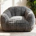 KINGYES Bean Bag Chair, Giant Bean Bag Couch with Memory Foam Filled, Gaming Beanbag Chair for Adults, Bean Bag for Kids & Teen, Light Gray