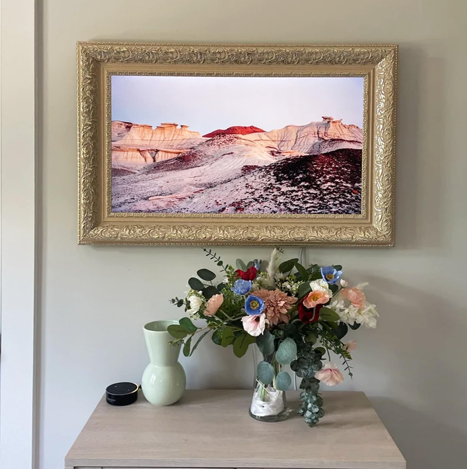 Classic vintage tv frame for Hisense Canvas 55" TV, Compatible ONLY with Hisense 55" Class S7 CanvasTV™ 4K QLED Google TV, Model Code 55S7N(Champagne Gold, 55" (FIT 55S7N))