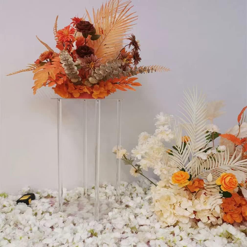 10 Pcs Wedding Centerpieces Acrylic Vases Clear Column Flower Vase Flowers Stand 7.87'' x 7.87'' x 23.6'' Rectangular Flower Display Table Flower Stands for Wedding Party Events Reception Table Decor
