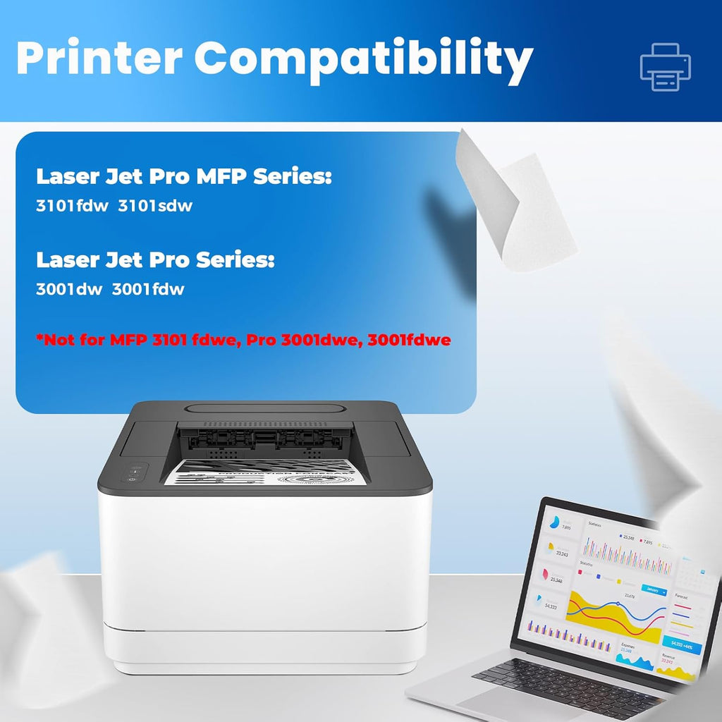 138A Black Toner Cartridge MFP 3101fdw W1380A Compatible for HP 138A 138X Black Toner Cartridge Replacement HP138A HP138X Works with Laser Jet Pro 3001dw 3001fdw Pro MFP 3101fdw 3101sdw, 2-Pack
