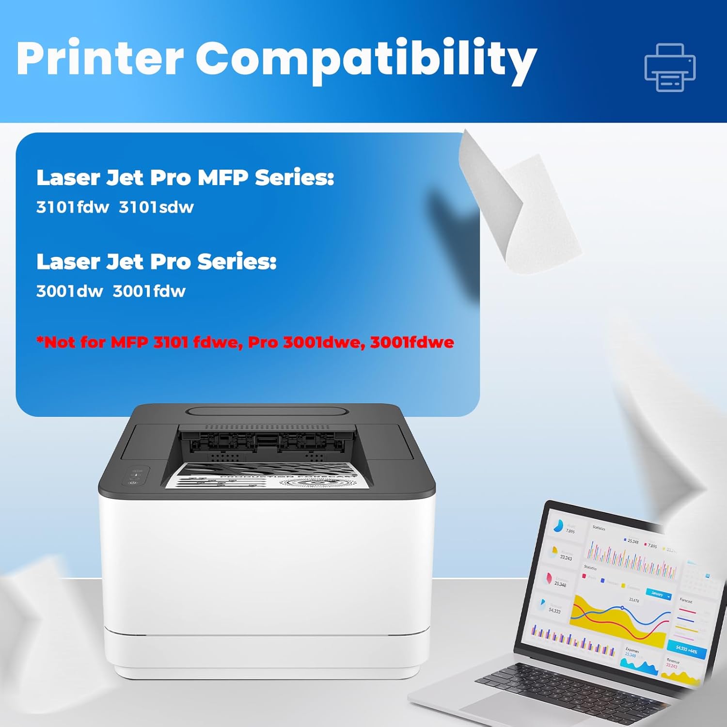 138A Black Toner Cartridge MFP 3101fdw W1380A Compatible for HP 138A 138X Black Toner Cartridge Replacement HP138A HP138X Works with Laser Jet Pro 3001dw 3001fdw Pro MFP 3101fdw 3101sdw, 2-Pack