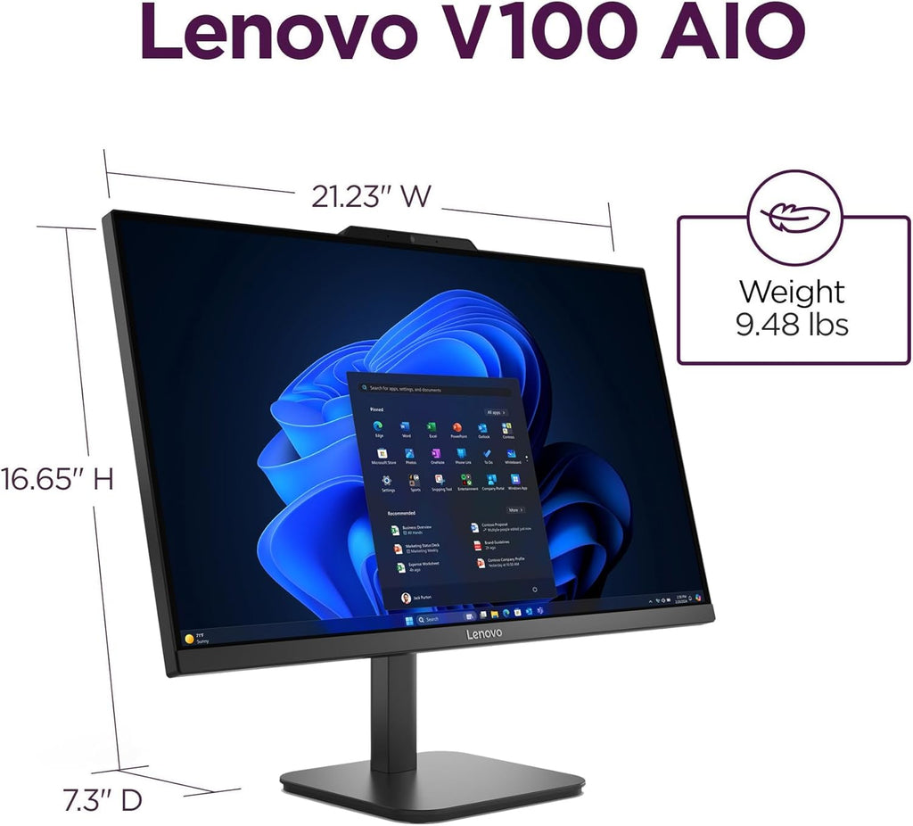 Lenovo IdeaCentre All-in-One Desktop Computer, 24" FHD Anti-Glare IPS Display, 16GB RAM, 512GB SSD, Intel 4-Core Processor, Wi-Fi 6, Bluetooth 5.2, Windows 11 Home, Everyday Use AIO