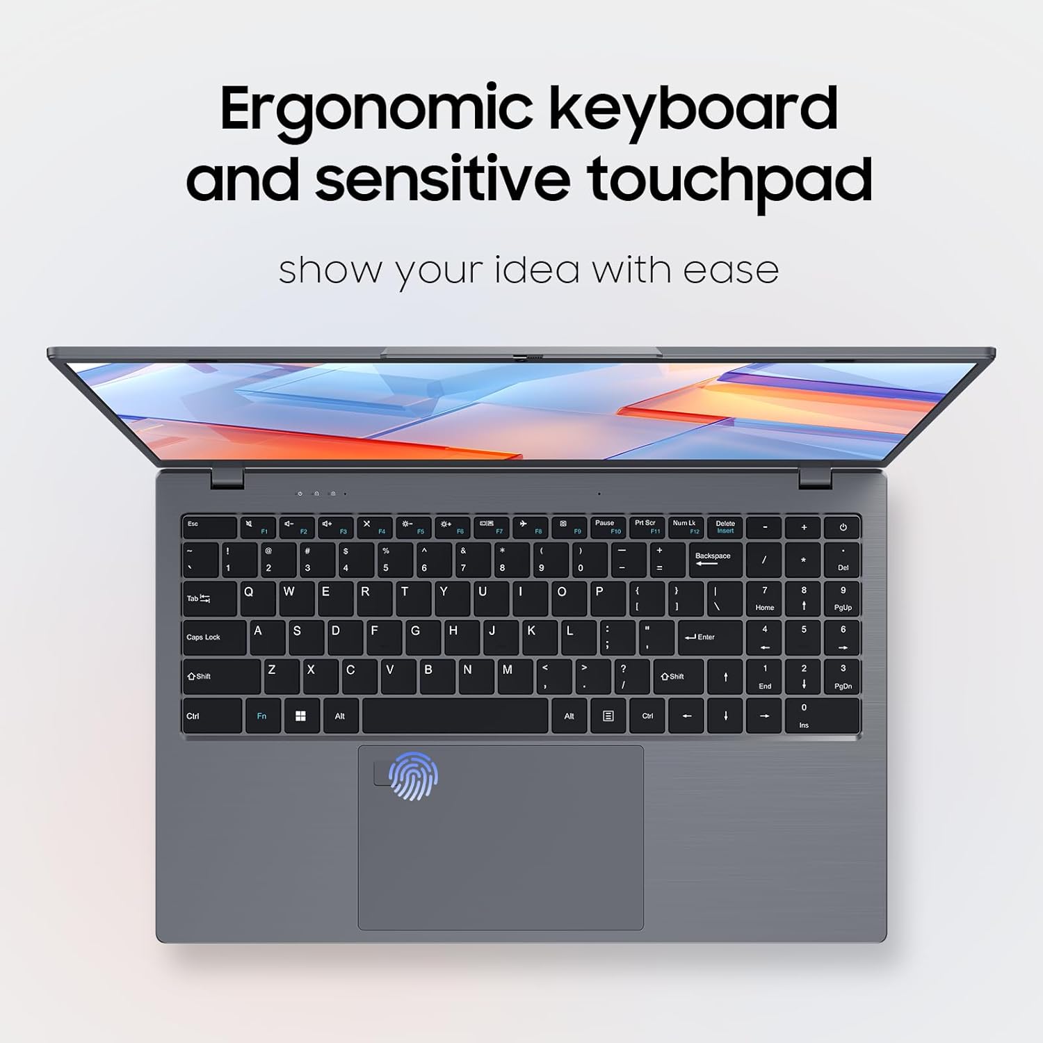 Laptop Computer, 1TB SSD, 12GB RAM Laptops, Quad Core N95 Processor, 15.6" FHD IPS Display, Laptop Support Fingerprint, WiFi 5, BT 5.0, USB-C, HDMI, Black