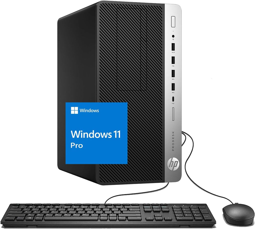 HP ProDesk 600 G3 MT Desktop Computer, Windows 11 Pro PC Tower, Intel Core i5-6500 3.2GHz, 8GB RAM, 500GB, WiFi, BT, Mouse & Keyboard, (Renewed)