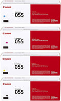 Canon CRG 055 Standard Capacity Toner Cartridge for MF743 & MF741 Printers, Bundle with 4 Individual Retail Packs - Black/Cyan/Magenta/Yellow