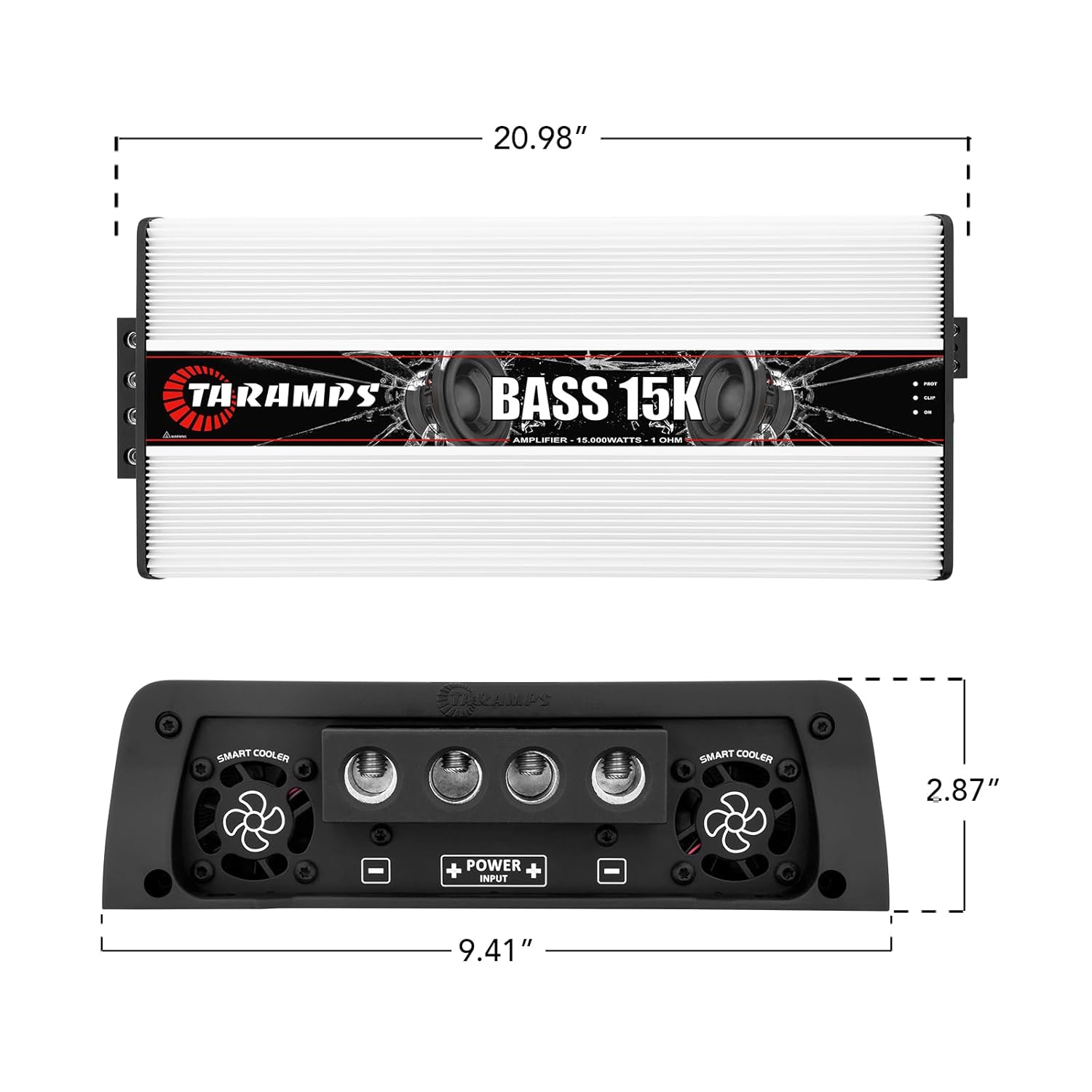 Taramps Bass 15k 1 Ohm 1 Channel 15000 Watts RMS, Mosfet Amplifier with EQ BASS, Gain Control, Class D, Monoblock Digital, Car Audio Amp, Great for Subwoofers