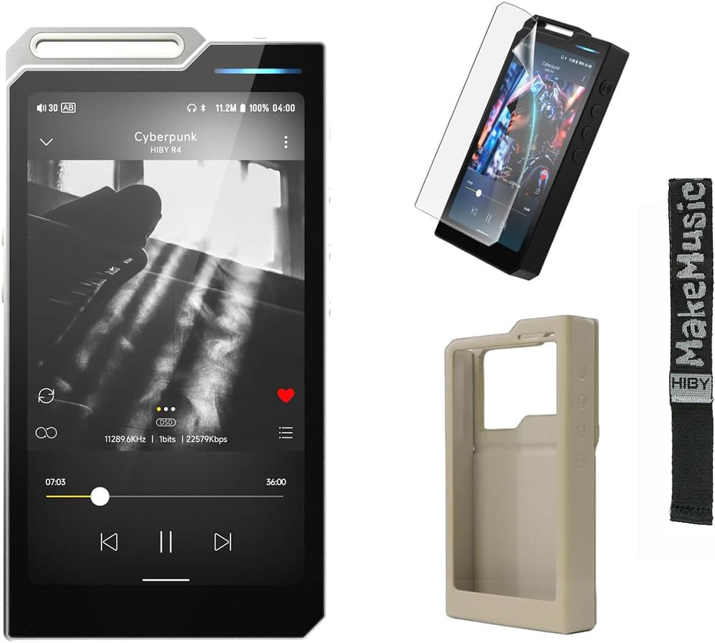 HiBy R4 mp3 mp4 Players & Accessories Set（Silver ）