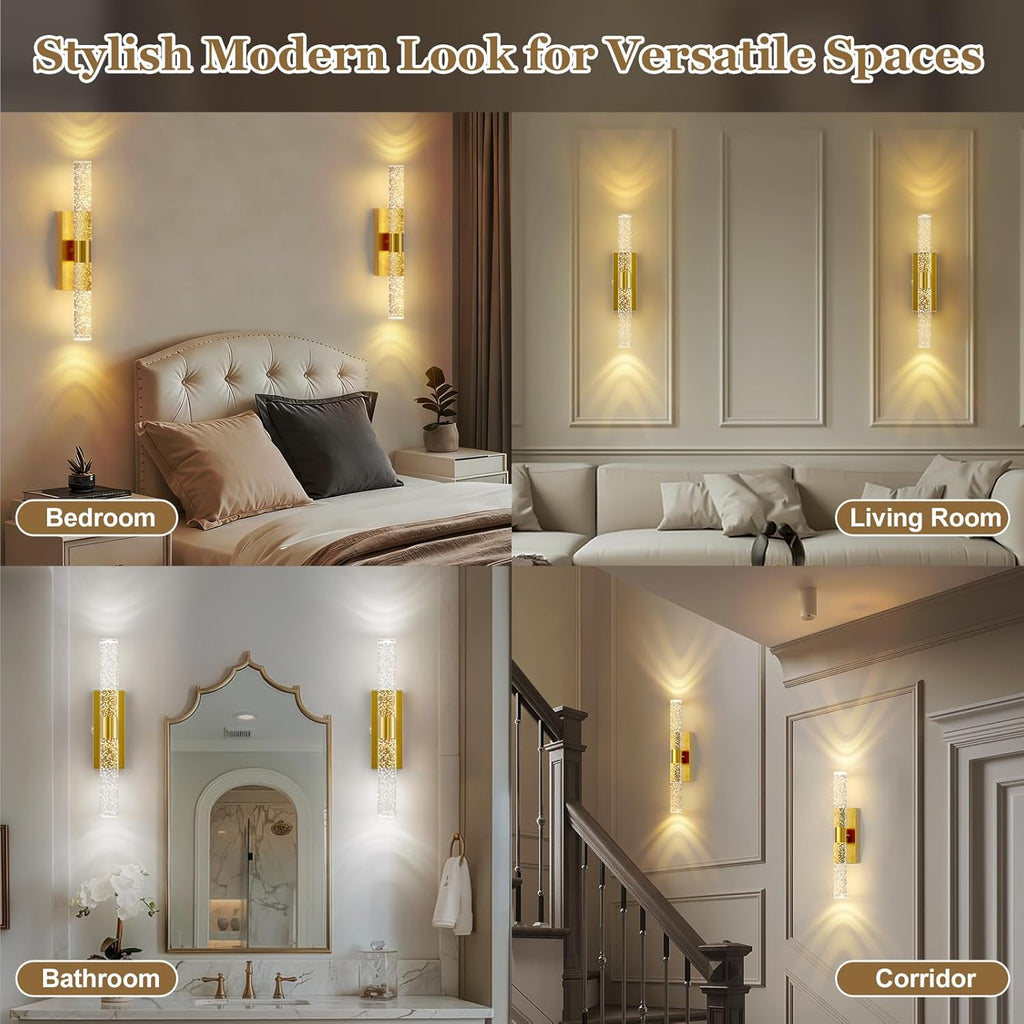 17 Inch Battery Operated Wall Sconces: 20000mAh Rechargeable Wall Lights Set of 2 with Arylic Shade - 3000K-6000K Dimmable Wireless LED Wall Lamp with Remote for Bedroom Bathroom Hallway Living Room
