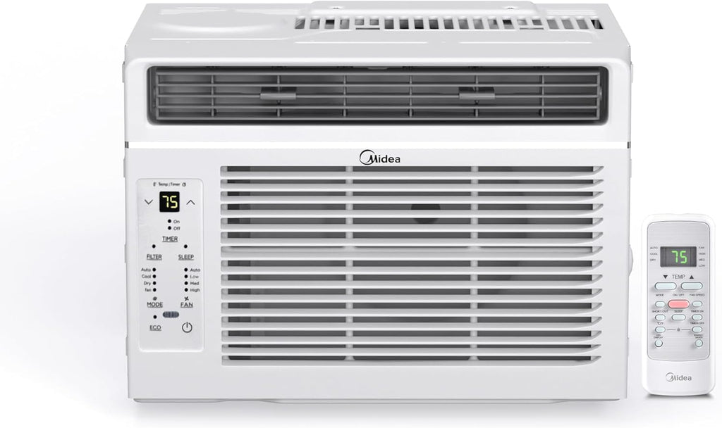 Midea 6,000 BTU Window Air Conditioner, 3-in-1 Cool/Fan/Dehumidifier Window AC Unit, Easycool Air Conditioner with Remote Control, Cools up to 250 Sq. Ft., Fits bedroom, study, office