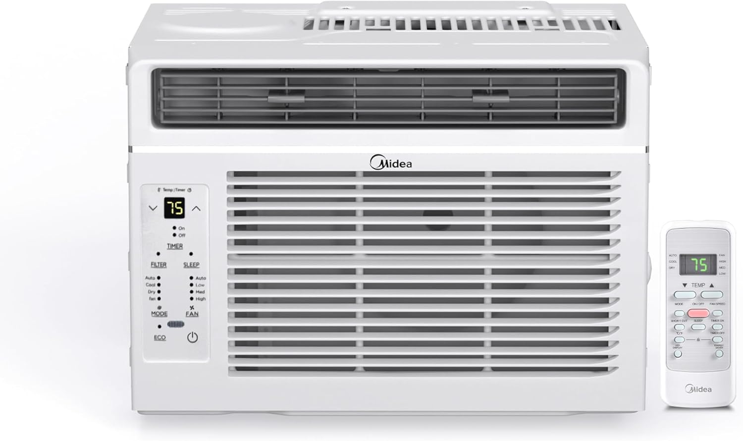 Midea 6,000 BTU Window Air Conditioner, 3-in-1 Cool/Fan/Dehumidifier Window AC Unit, Easycool Air Conditioner with Remote Control, Cools up to 250 Sq. Ft., Fits bedroom, study, office