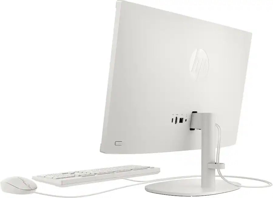 HP 21.5" FHD All-in-One Desktop Computer, 8GB RAM 128GB UFS, Quad-Core Intel N100 Processor, Keyboard & Mouse Included, PLUSERA 8-in-1 Hub, Windows 11 Home, White
