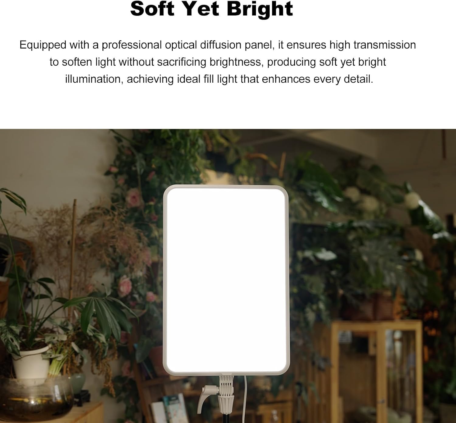 Godox LP800Bi LP800 Bi Color Led Panel with LED Video Baby Stand 1.9M Stand, 85W CCT 2800K~6500K Dimmable Light, CRI ≈ 96 TLCI ≈ 98 Bluetooth Control Studio Lighting for Live Streaming Photography