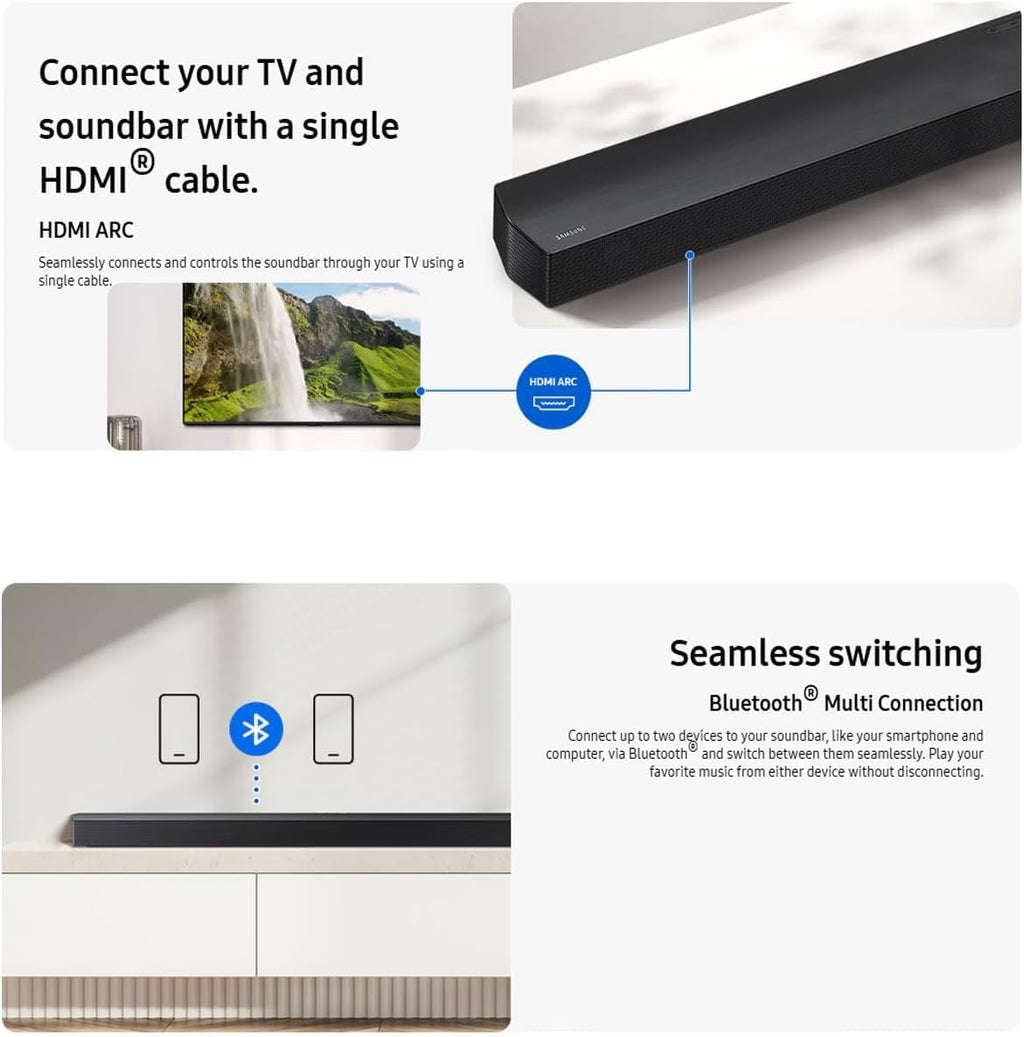 Samsung B-Series Soundbar HW-B750F 5.1ch with Wireless Subwoofer, DTS Virtual:X Surround Sound, TV Home Theater System for Movies, Gaming, Powerful Bass & Immersive Audio Upgrade
