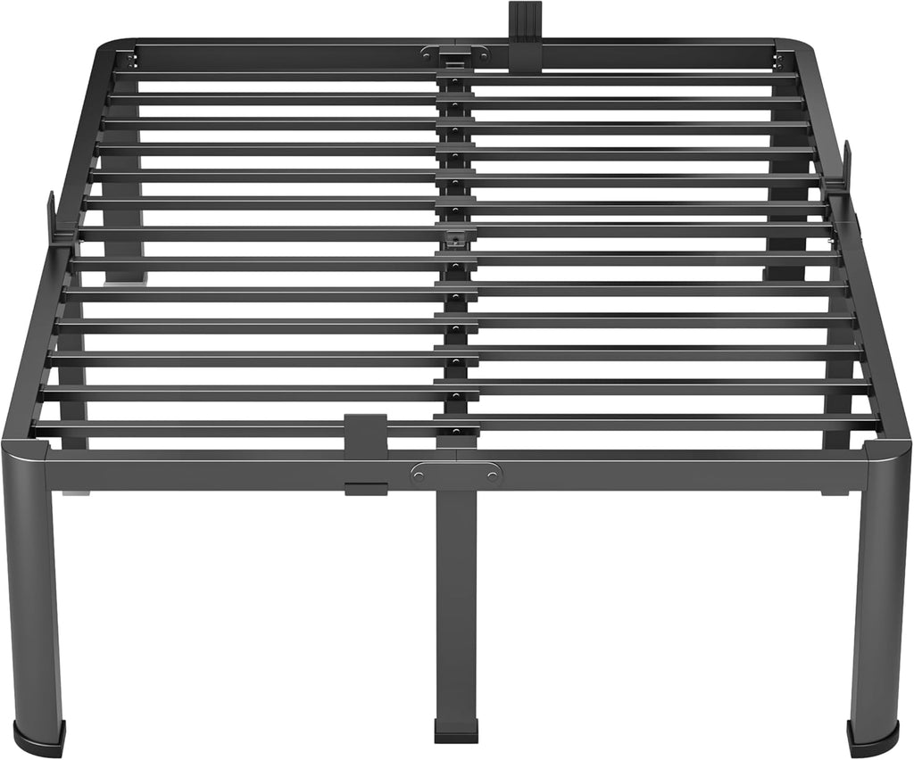 VIPSHOW 18 Inch Queen Heavy Duty 3500 lbs Bed Frame with Round-Corner Legs & Anti-Squeak Design – Quick Assembly Metal Platform, No Box Spring Needed