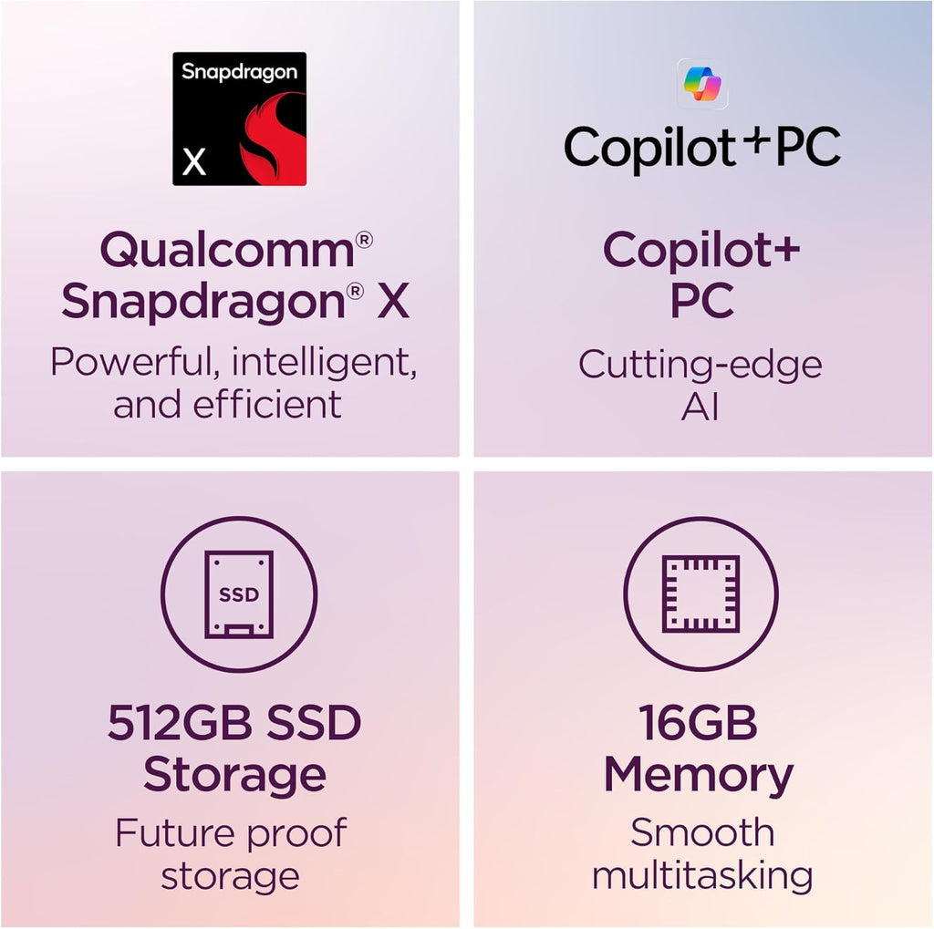 Lenovo IdeaPad Slim 3X - 2025 - Everyday AI Laptop - Copilot+ PC - 15.3" WUXGA Display - 16 GB Memory - 512 GB Storage - Snapdragon® X - Luna Grey