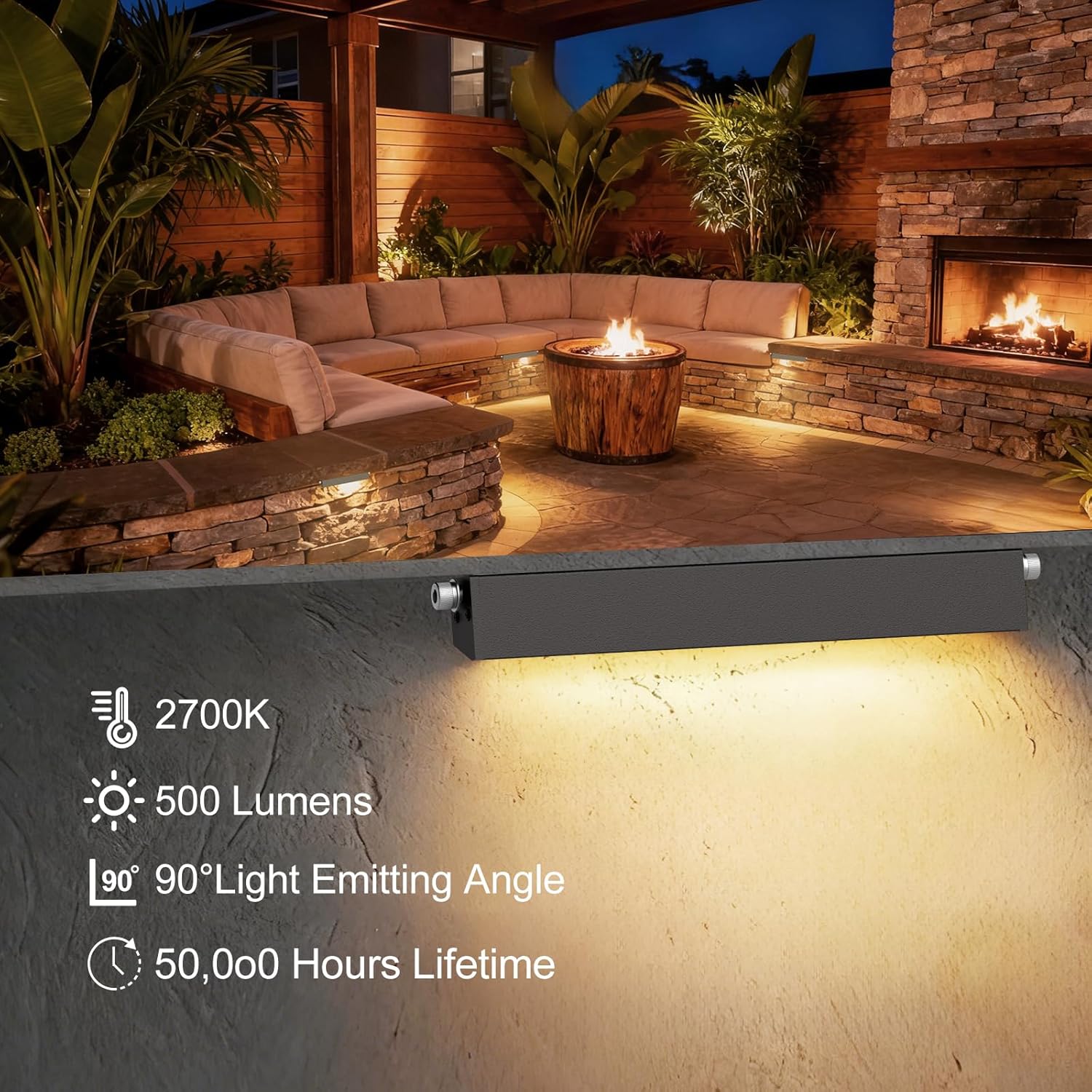 JESLED 12 Pack 7inch LED Retaining Wall Lights, 5W Landscape Lighting, LED Hardscape Lighting,12V Paver Lights Low Voltage Hardscape Lights, 5W Outdoor Step Lights, 2700K Warm White, Waterproof