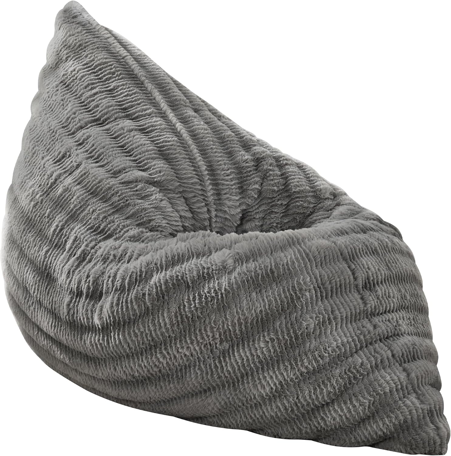 Hobestluk 3 in 1 Bean Bag Chair Giant Bean Bag Chairs for Adults with Ripple Cover Convertible Bean Bag Floor Cushion with Machine Washable Cover for Living Room (Ripple Grey)