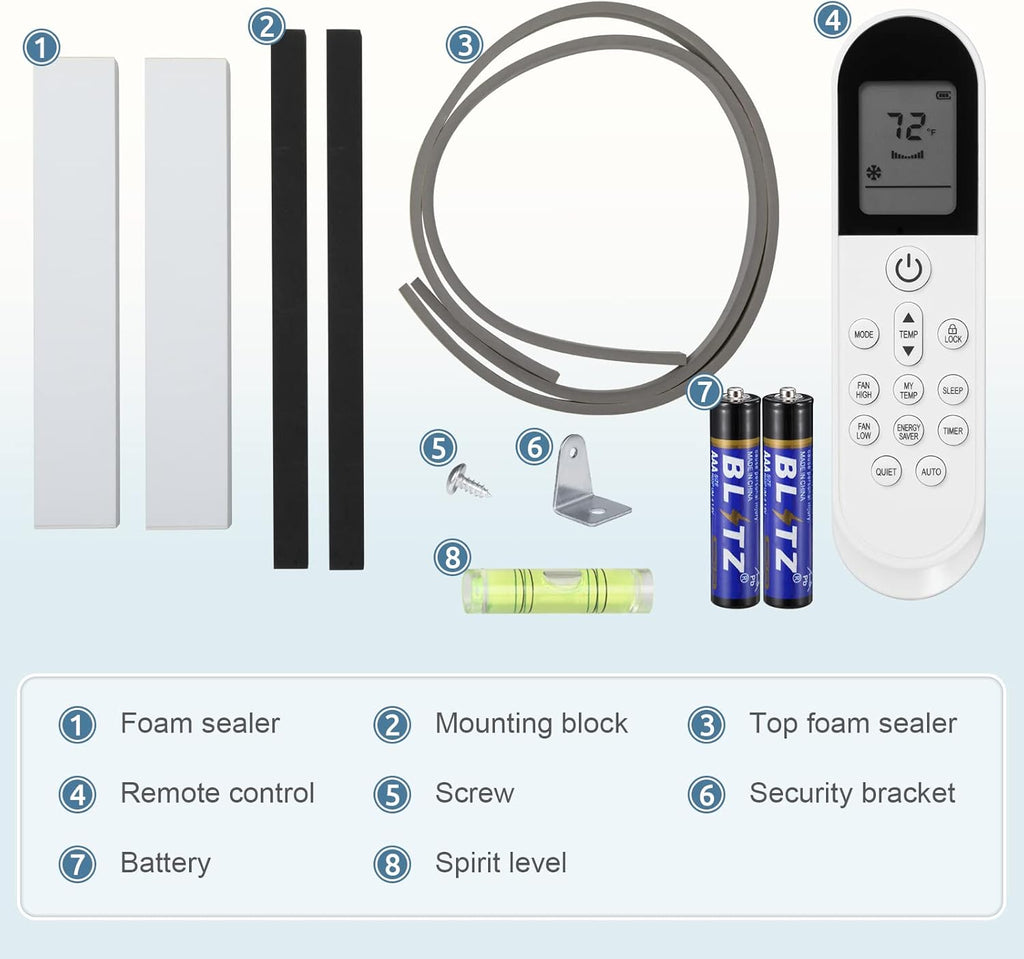 Antarctic Star 12,000 BTU Window Air Conditioners Cools up to 550 Sq. Ft, U-Shaped Air Condtioner Window Unit with 6 Modes 24H Timer, Energy-saving Window AC Units, Easy to Install, White