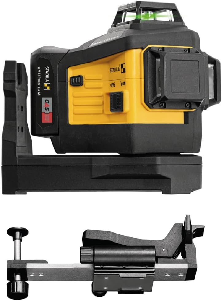 STABILA LAX 600 G Green Multi-Line Laser Level Set, 12V System, 7-Piece Set, Includes Battery & Charger, Cat. Number 03420