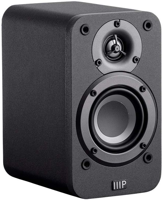 Monoprice HT-35 Premium 5.1-Channel Home Theater System - Charcoal, with Powered Subwoofer, Low Profile Speaker Grilles, Secure Mounting Option, Black (139357)