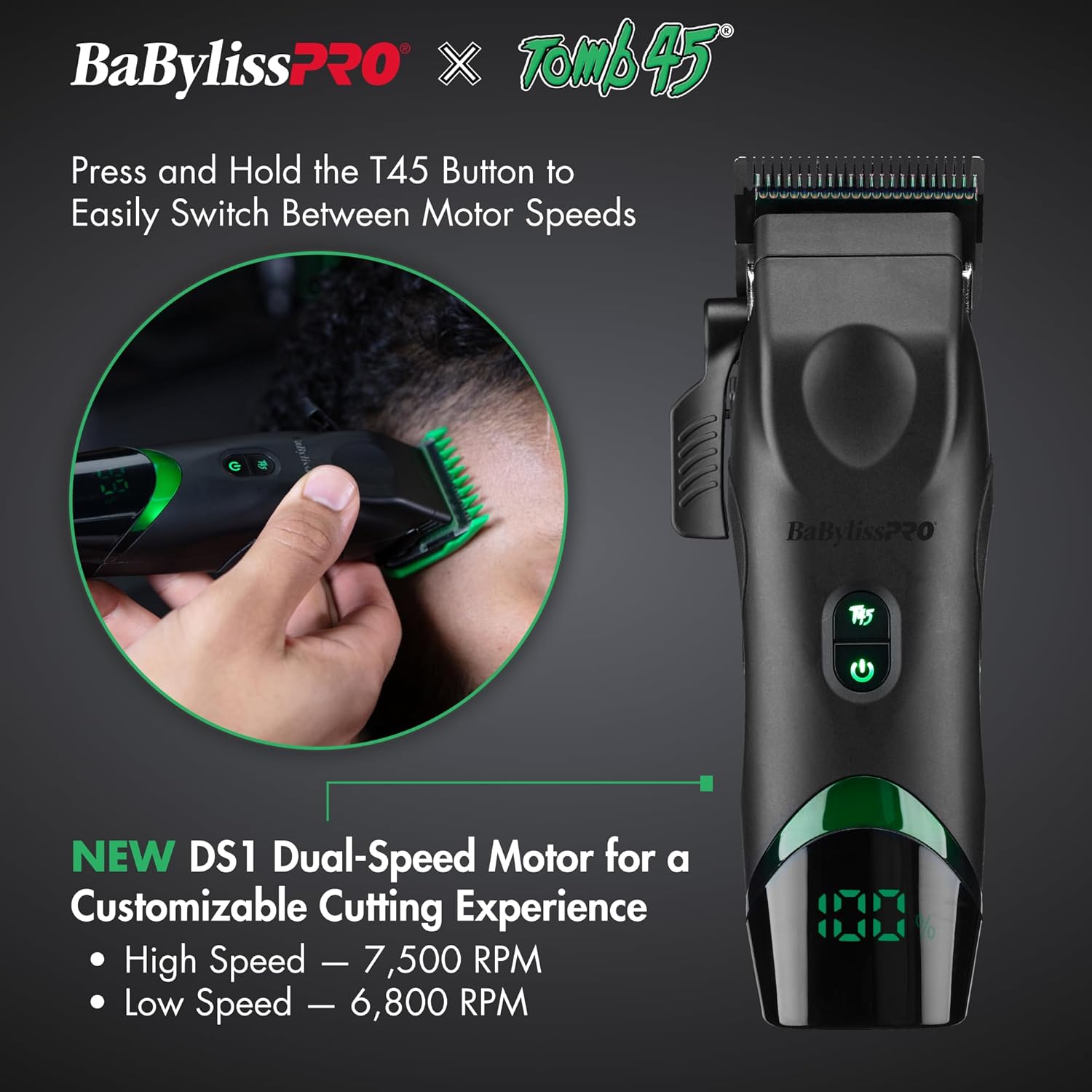 BaBylissPRO x Tomb45 Wireless Charging Hair Clipper