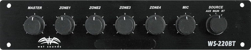 Wet Sounds WS-220 BT Marine 4-Zone Bluetooth Controller with PA