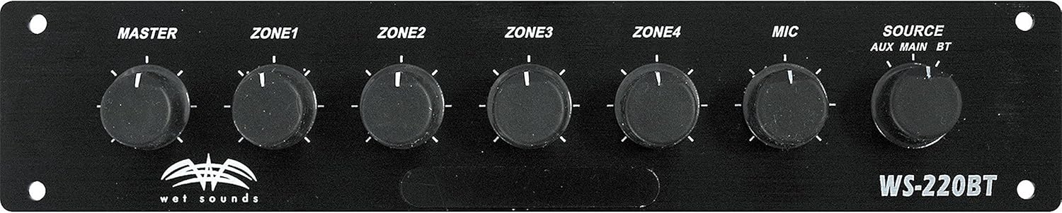 Wet Sounds WS-220 BT Marine 4-Zone Bluetooth Controller with PA
