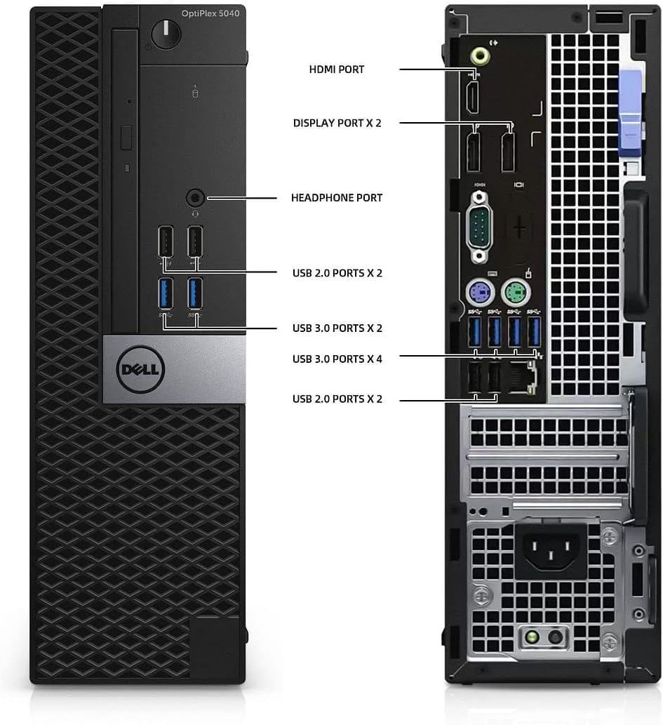 Dell Optiplex 5040 SFF Desktop Computer Windows 11 Pro PC, Intel Core i7-6700, 256GB SSD, 8GB RAM, WiFi, Bluetooth, USB Keyboard & Mouse i7 PC Small Form (Renewed)